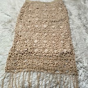 Cato macrame and fringe skirt